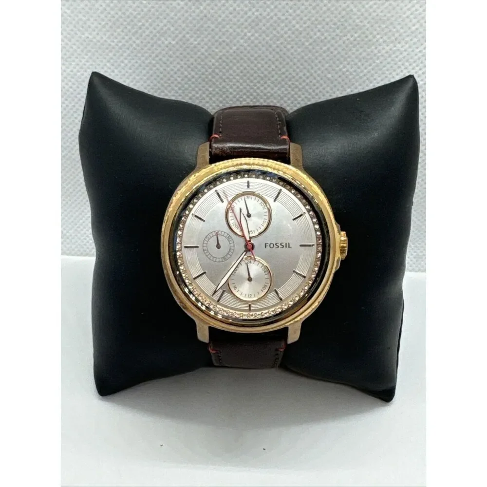 Fossil Chelsey ES3594 Women's Brown Leather Analogue Dial Quartz Watch JNA364